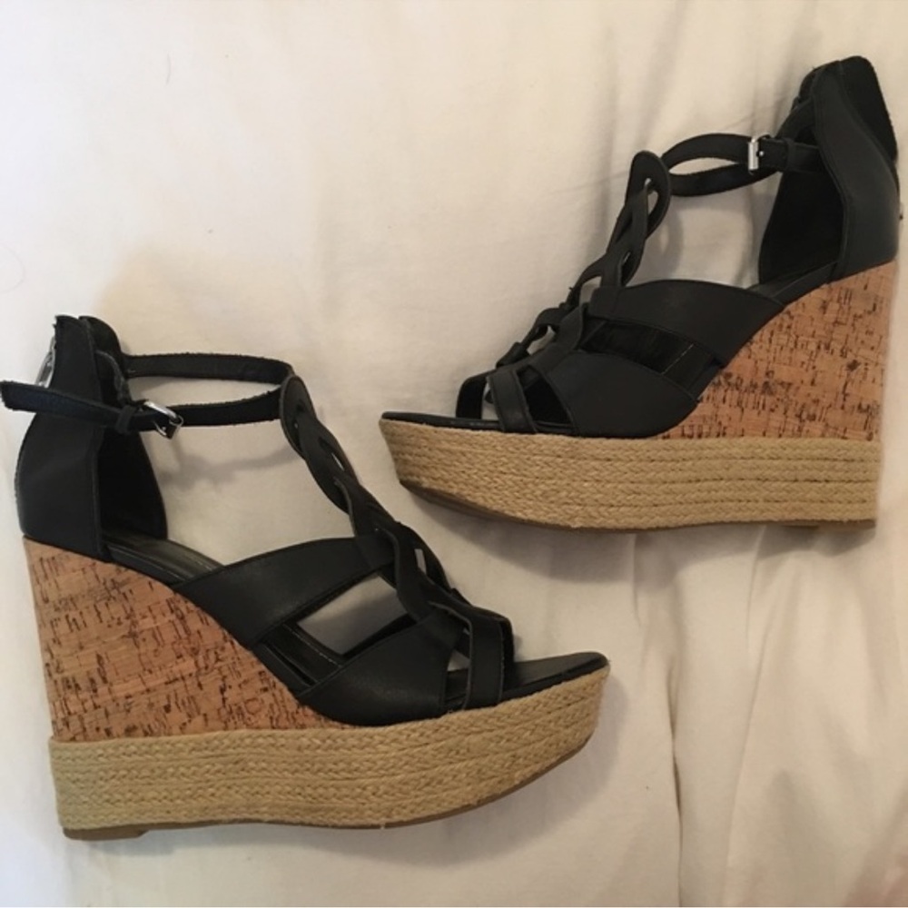 Vintage DV Dolce Vita Black Wedge Sandals